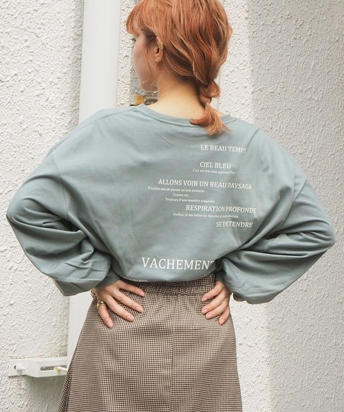 tiptop(ティップトップ)の「レタリングプリントロンT(Tシャツ/カットソー・レディース・オフホワイト/ブラック/サックスブルー/ブルー/パープル/ホワイト系その他/ホワイト系その他2/ブラック系その他/ブラック系その他2・FREE)」の7枚目の写真