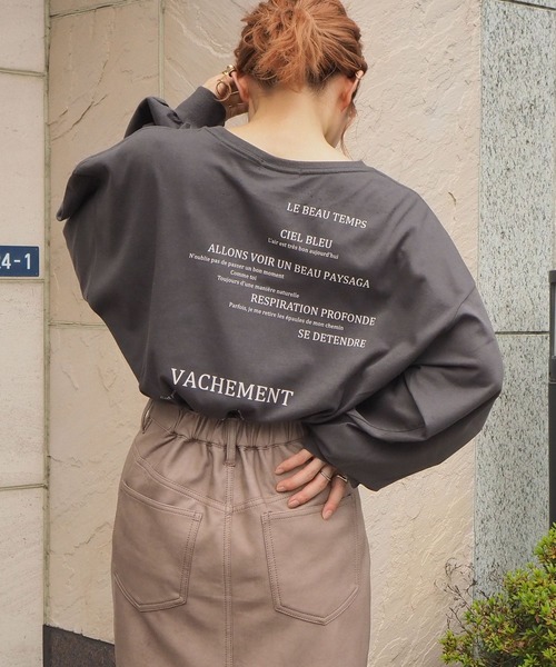 tiptop(ティップトップ)の「レタリングプリントロンT(Tシャツ/カットソー・レディース・オフホワイト/ブラック/サックスブルー/ブルー/パープル/ホワイト系その他/ホワイト系その他2/ブラック系その他/ブラック系その他2・FREE)」の6枚目の写真