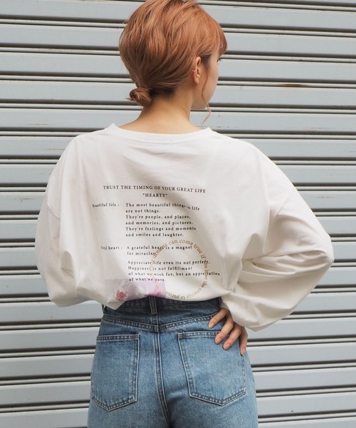 tiptop(ティップトップ)の「レタリングプリントロンT(Tシャツ/カットソー・レディース・オフホワイト/ブラック/サックスブルー/ブルー/パープル/ホワイト系その他/ホワイト系その他2/ブラック系その他/ブラック系その他2・FREE)」の12枚目の写真