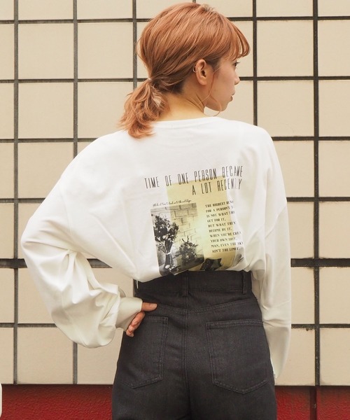 tiptop(ティップトップ)の「レタリングプリントロンT(Tシャツ/カットソー・レディース・オフホワイト/ブラック/サックスブルー/ブルー/パープル/ホワイト系その他/ホワイト系その他2/ブラック系その他/ブラック系その他2・FREE)」の19枚目の写真