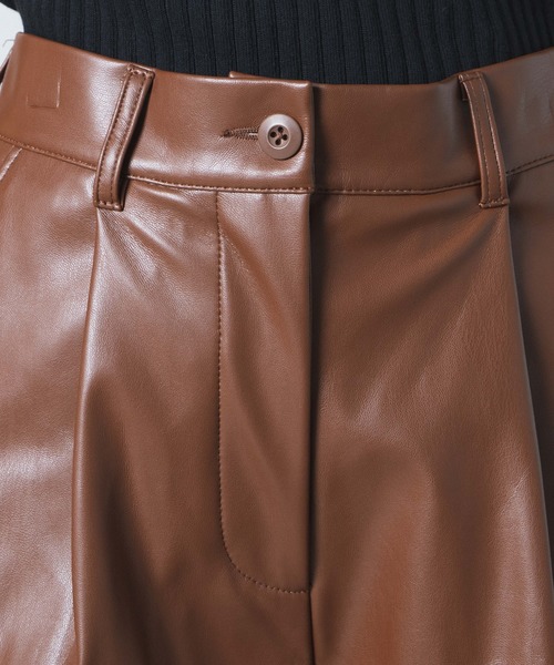 WEGO（ウィゴー）の「WEGO/【セットアップ対応商品】フェイクレザータックパンツ（スラックス・レディース・ブラウン/ブラック・FREE）」の20枚目の写真