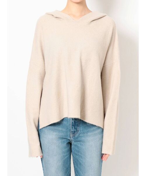 GYDA（ジェイダ）の「【ZOZO限定】Vカットフードニットトップス（ニット/セーター・レディース・アイボリー/チャコールグレー/ブラウン・FREE）」の12枚目の写真