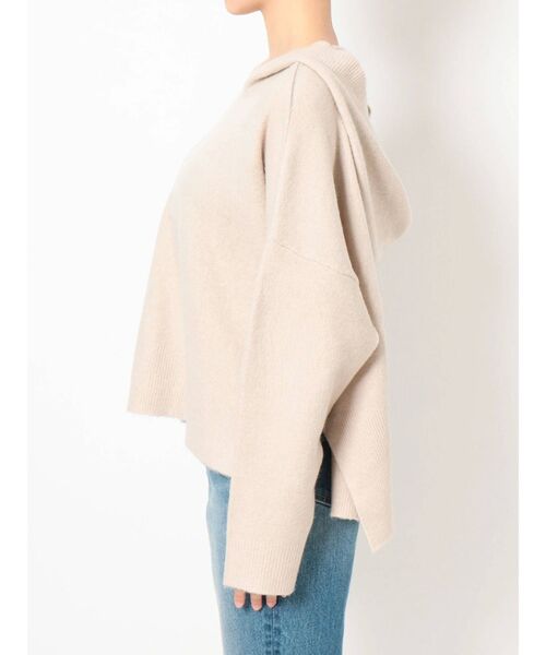 GYDA（ジェイダ）の「【ZOZO限定】Vカットフードニットトップス（ニット/セーター・レディース・アイボリー/チャコールグレー/ブラウン・FREE）」の13枚目の写真