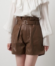Chico | ウエストタックレザーショートパンツ(その他パンツ)