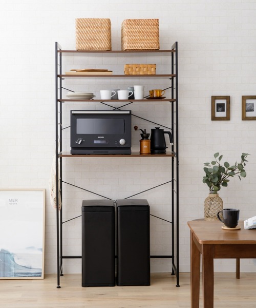 東京家具（トウキョウカグ）の「【HEIM】キッチンごみ箱上ラック90㎝（収納グッズ・メンズ・ホワイト/ブラック/グレー・FREE）」の2枚目の写真