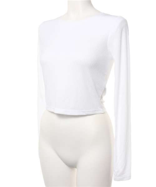 TOPSHOP（トップショップ）の「LONG SLEEVE SKINNY RIB CROP TOP/ロングスリーブ スキニー リブクロップ トップ（Tシャツ/カットソー・レディース・ホワイト・6/10/12/8）」の8枚目の写真