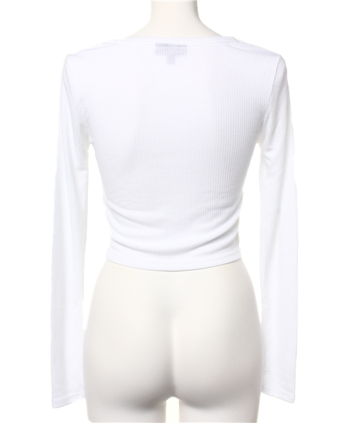 TOPSHOP（トップショップ）の「LONG SLEEVE SKINNY RIB CROP TOP/ロングスリーブ スキニー リブクロップ トップ（Tシャツ/カットソー・レディース・ホワイト・6/10/12/8）」の9枚目の写真