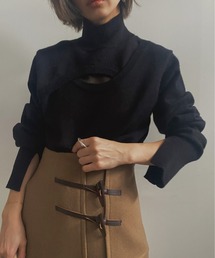 Ameri | LINK UP KNIT TOP(ニット/セーター)