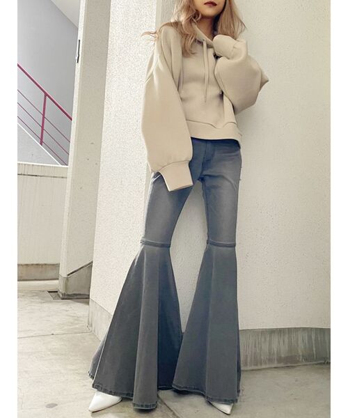 GYDA（ジェイダ）の「ポンチショートパーカー（パーカー・レディース・ブラック/オフホワイト/ベージュ・FREE）」の15枚目の写真