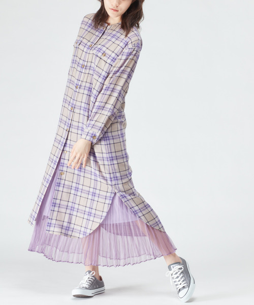 【CONVERSE TOKYO × CLANE】チェックプリーツ ワンピース CONVERSE TOKYO × CLANE】チェックプリーツ ワンピース