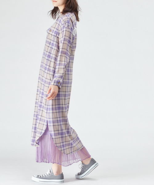 【CONVERSE TOKYO × CLANE】チェックプリーツ ワンピース CONVERSE TOKYO × CLANE】チェックプリーツ ワンピース