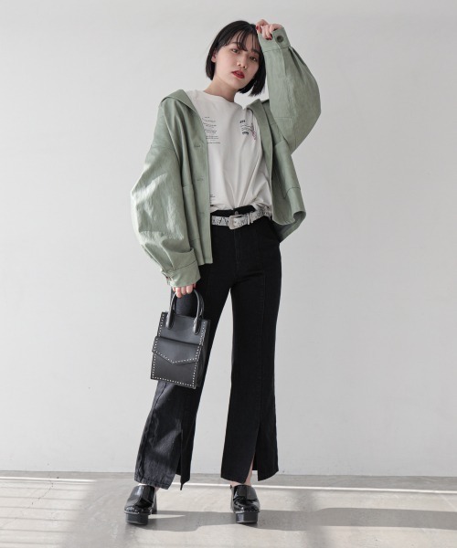 PAGEBOY（ページボーイ）の「デザインロゴT（Tシャツ/カットソー・レディース・オフホワイト/ブラック・FREE）」の4枚目の写真