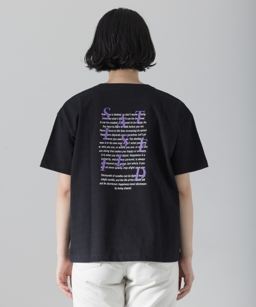 PAGEBOY（ページボーイ）の「デザインロゴT（Tシャツ/カットソー・レディース・オフホワイト/ブラック・FREE）」の7枚目の写真