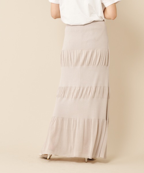 SHENERY（シーナリー）の「レーヨン混ティアードニットスカート（スカート・レディース・ブラック/ライトグレー/イエロー・FREE）」の15枚目の写真