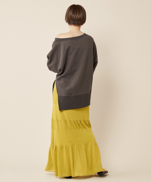 SHENERY（シーナリー）の「レーヨン混ティアードニットスカート（スカート・レディース・ブラック/ライトグレー/イエロー・FREE）」の17枚目の写真