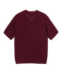 STUSSY Cable Mesh Ss Polo バーガンディ S STUSSY Cable Mesh Ss Polo バーガンディ S STUSSY
