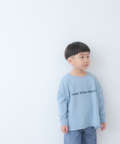 LOWRYS FARM(ローリーズファーム)の「monmimiコラボロンT 934527(Tシャツ/カットソー・キッズ・チャコールグレー/ブルー/アイボリー・35/34/31/32/33)」の3枚目の写真