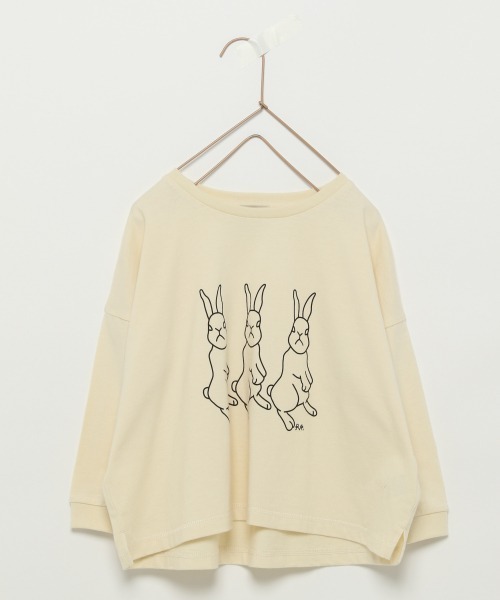 LOWRYS FARM(ローリーズファーム)の「monmimiコラボロンT 934527(Tシャツ/カットソー・キッズ・チャコールグレー/ブルー/アイボリー・35/34/31/32/33)」の7枚目の写真