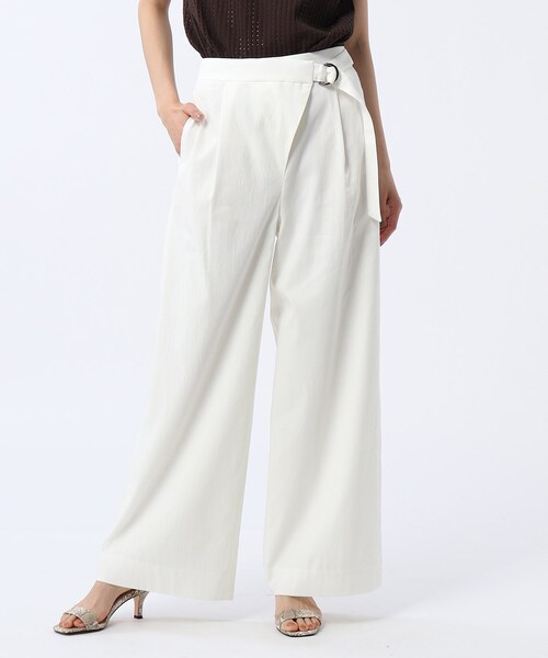 UNTITLED（アンタイトル）の「◆【洗える】テンダーリノストレッチワイドパンツ（その他パンツ・レディース・ネイビー/ライトグリーン/ライトベージュ/ホワイト系/ブラウン系その他/ベージュ系9・00/01/02/03/99）」の2枚目の写真