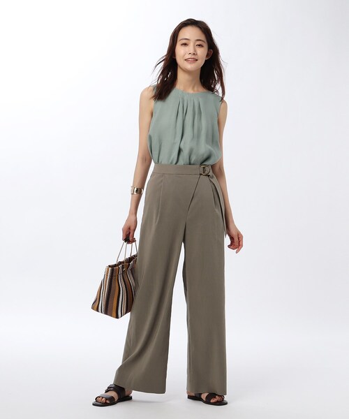 UNTITLED（アンタイトル）の「◆【洗える】テンダーリノストレッチワイドパンツ（その他パンツ・レディース・ネイビー/ライトグリーン/ライトベージュ/ホワイト系/ブラウン系その他/ベージュ系9・00/01/02/03/99）」の15枚目の写真