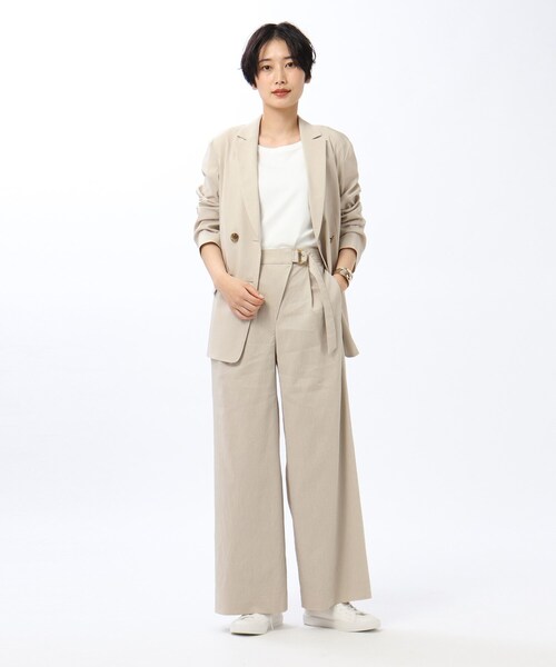 UNTITLED（アンタイトル）の「◆【洗える】テンダーリノストレッチワイドパンツ（その他パンツ・レディース・ネイビー/ライトグリーン/ライトベージュ/ホワイト系/ブラウン系その他/ベージュ系9・00/01/02/03/99）」の16枚目の写真