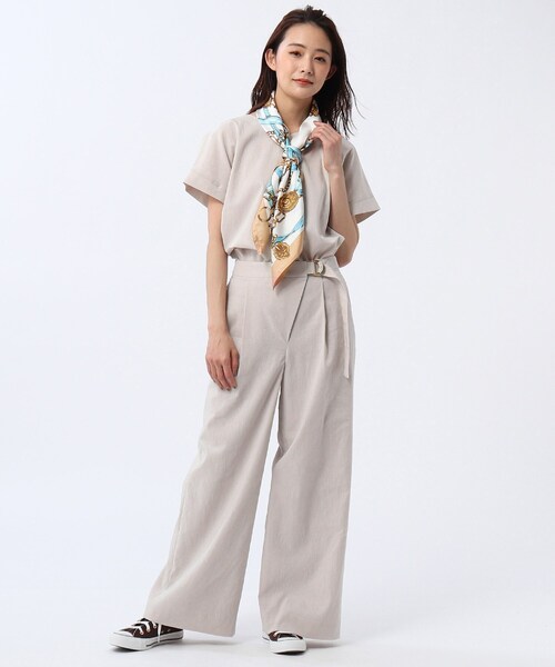 UNTITLED（アンタイトル）の「◆【洗える】テンダーリノストレッチワイドパンツ（その他パンツ・レディース・ネイビー/ライトグリーン/ライトベージュ/ホワイト系/ブラウン系その他/ベージュ系9・00/01/02/03/99）」の17枚目の写真