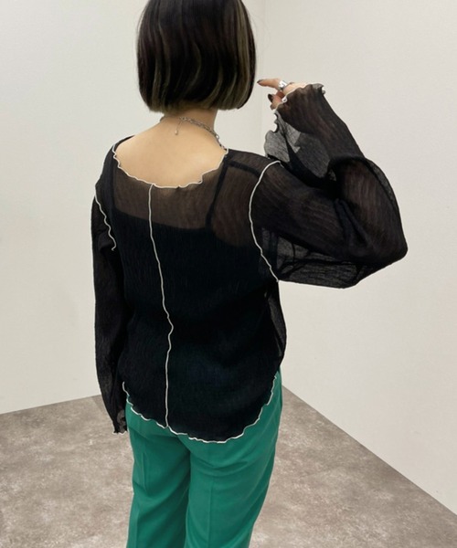 apres jour mignon（アプレジュールミニョン）の「メロー楊柳ＴＯＰＳ 【ZOZOTOWN限定アイテム】（Tシャツ/カットソー・レディース・ブラック/アイボリー/ライトブルー/グリーン系その他・フリー/X-LARGE）」の15枚目の写真