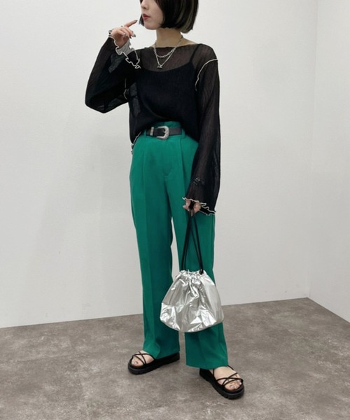 apres jour mignon（アプレジュールミニョン）の「メロー楊柳ＴＯＰＳ 【ZOZOTOWN限定アイテム】（Tシャツ/カットソー・レディース・ブラック/アイボリー/ライトブルー/グリーン系その他・フリー/X-LARGE）」の16枚目の写真