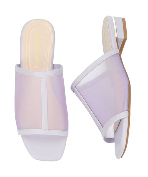 ORiental TRaffic（オリエンタルトラフィック）の「スクエアトゥ切替チュールサンダル/11219（サンダル・レディース・オレンジ/ブラウン/ネイビー/パープル・LL/3L/SS/S/M/L）」の7枚目の写真