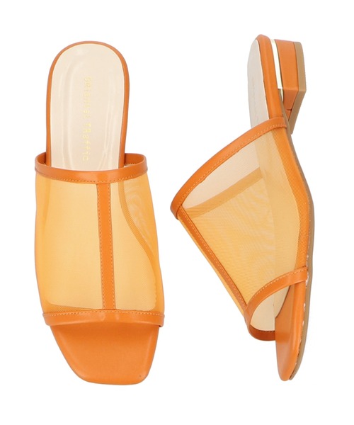 ORiental TRaffic（オリエンタルトラフィック）の「スクエアトゥ切替チュールサンダル/11219（サンダル・レディース・オレンジ/ブラウン/ネイビー/パープル・LL/3L/SS/S/M/L）」の9枚目の写真