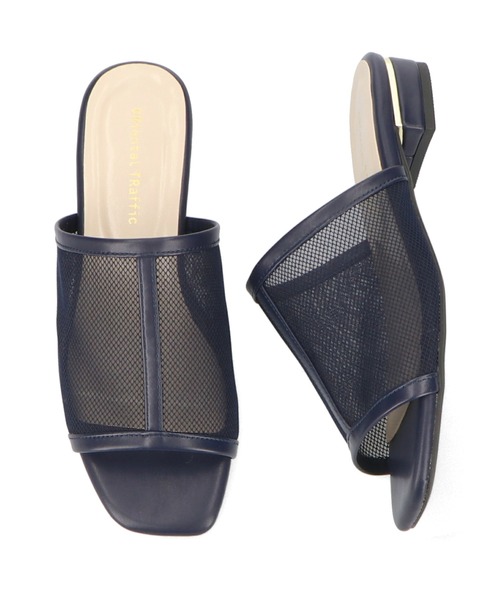 ORiental TRaffic（オリエンタルトラフィック）の「スクエアトゥ切替チュールサンダル/11219（サンダル・レディース・オレンジ/ブラウン/ネイビー/パープル・LL/3L/SS/S/M/L）」の16枚目の写真