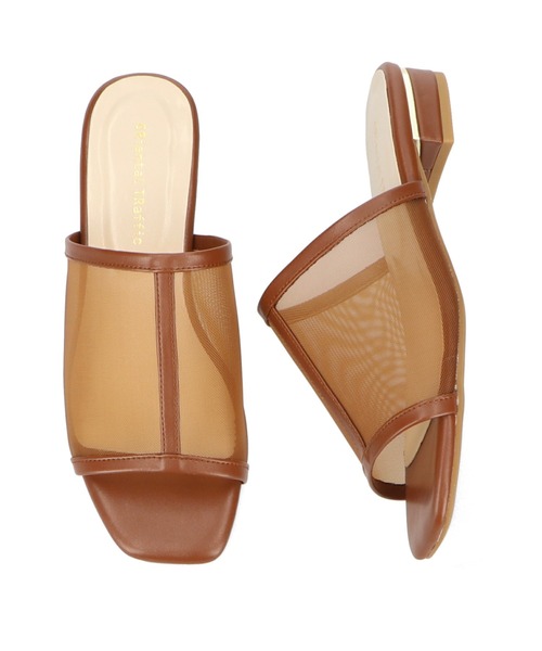 ORiental TRaffic（オリエンタルトラフィック）の「スクエアトゥ切替チュールサンダル/11219（サンダル・レディース・オレンジ/ブラウン/ネイビー/パープル・LL/3L/SS/S/M/L）」の13枚目の写真