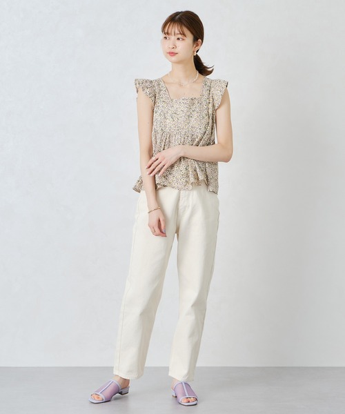 ORiental TRaffic（オリエンタルトラフィック）の「スクエアトゥ切替チュールサンダル/11219（サンダル・レディース・オレンジ/ブラウン/ネイビー/パープル・LL/3L/SS/S/M/L）」の20枚目の写真