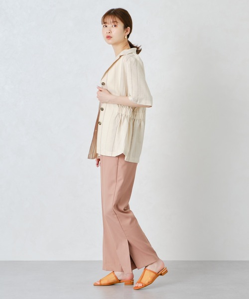 ORiental TRaffic（オリエンタルトラフィック）の「スクエアトゥ切替チュールサンダル/11219（サンダル・レディース・オレンジ/ブラウン/ネイビー/パープル・LL/3L/SS/S/M/L）」の5枚目の写真