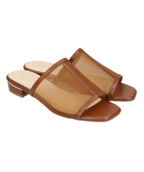 ORiental TRaffic（オリエンタルトラフィック）の「スクエアトゥ切替チュールサンダル/11219（サンダル・レディース・オレンジ/ブラウン/ネイビー/パープル・LL/3L/SS/S/M/L）」の19枚目の写真