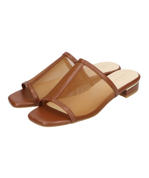 ORiental TRaffic（オリエンタルトラフィック）の「スクエアトゥ切替チュールサンダル/11219（サンダル・レディース・オレンジ/ブラウン/ネイビー/パープル・LL/3L/SS/S/M/L）」の14枚目の写真