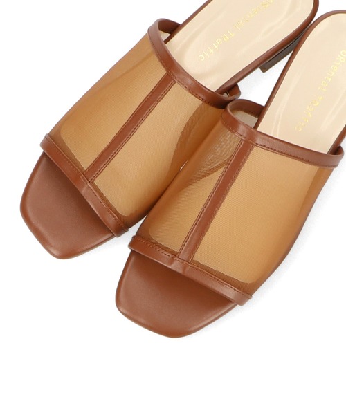 ORiental TRaffic（オリエンタルトラフィック）の「スクエアトゥ切替チュールサンダル/11219（サンダル・レディース・オレンジ/ブラウン/ネイビー/パープル・LL/3L/SS/S/M/L）」の6枚目の写真