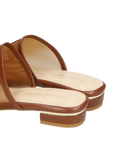 ORiental TRaffic（オリエンタルトラフィック）の「スクエアトゥ切替チュールサンダル/11219（サンダル・レディース・オレンジ/ブラウン/ネイビー/パープル・LL/3L/SS/S/M/L）」の15枚目の写真