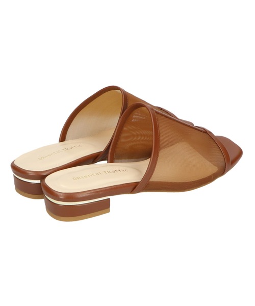 ORiental TRaffic（オリエンタルトラフィック）の「スクエアトゥ切替チュールサンダル/11219（サンダル・レディース・オレンジ/ブラウン/ネイビー/パープル・LL/3L/SS/S/M/L）」の10枚目の写真