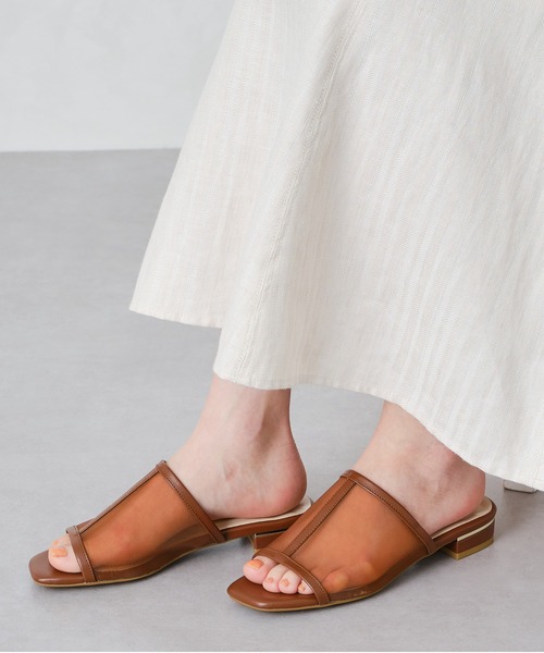 ORiental TRaffic（オリエンタルトラフィック）の「スクエアトゥ切替チュールサンダル/11219（サンダル・レディース・オレンジ/ブラウン/ネイビー/パープル・LL/3L/SS/S/M/L）」の22枚目の写真