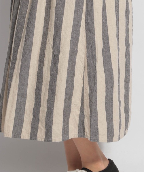 ichi(イチ)の「【ichi(イチ)】ストライプ柄スカート(スカート・レディース・ナチュラル/チャコール・FREE)」の11枚目の写真
