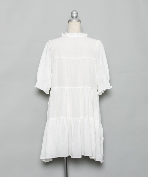 AS KNOW AS PINKY（アズノゥアズピンキー）の「楊柳ふりりティアードチュニック（チュニック・レディース・ブラック/オフホワイト・FREE）」の14枚目の写真