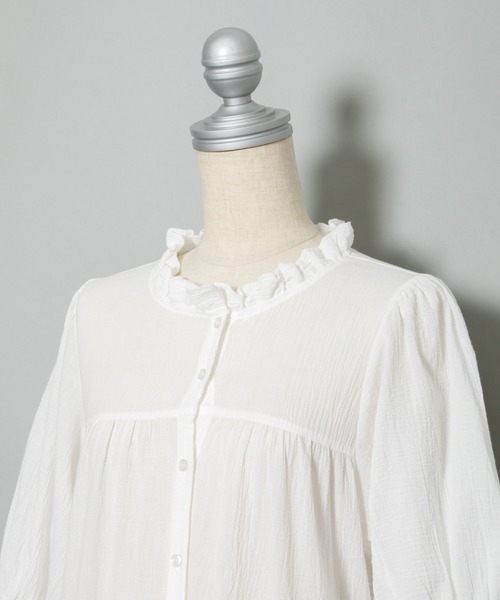 AS KNOW AS PINKY（アズノゥアズピンキー）の「楊柳ふりりティアードチュニック（チュニック・レディース・ブラック/オフホワイト・FREE）」の9枚目の写真