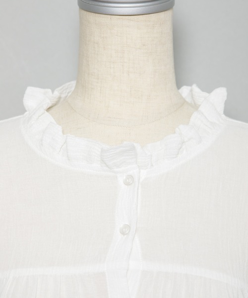 AS KNOW AS PINKY（アズノゥアズピンキー）の「楊柳ふりりティアードチュニック（チュニック・レディース・ブラック/オフホワイト・FREE）」の3枚目の写真