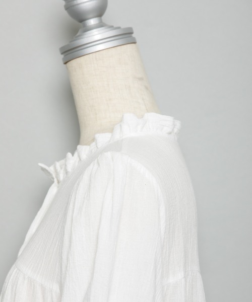 AS KNOW AS PINKY（アズノゥアズピンキー）の「楊柳ふりりティアードチュニック（チュニック・レディース・ブラック/オフホワイト・FREE）」の11枚目の写真