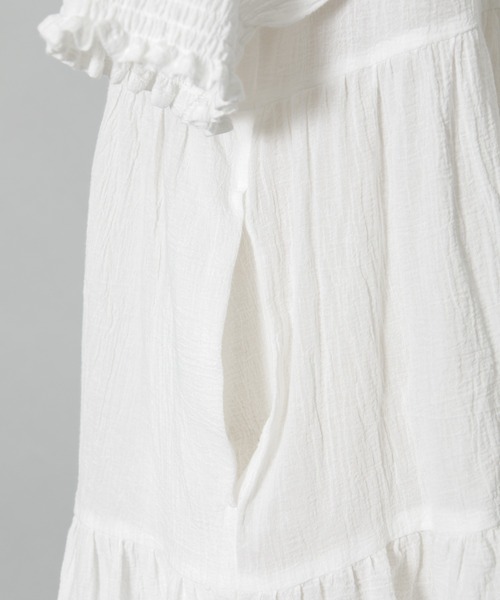 AS KNOW AS PINKY（アズノゥアズピンキー）の「楊柳ふりりティアードチュニック（チュニック・レディース・ブラック/オフホワイト・FREE）」の5枚目の写真