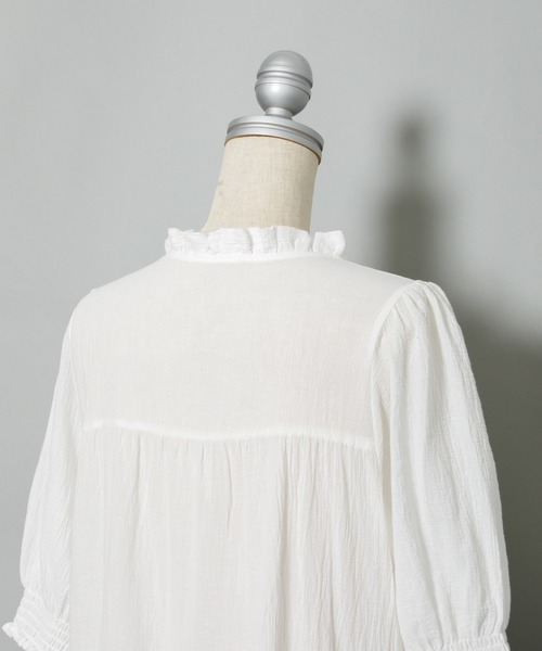 AS KNOW AS PINKY（アズノゥアズピンキー）の「楊柳ふりりティアードチュニック（チュニック・レディース・ブラック/オフホワイト・FREE）」の16枚目の写真