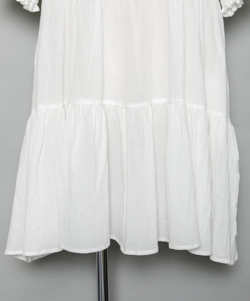 AS KNOW AS PINKY（アズノゥアズピンキー）の「楊柳ふりりティアードチュニック（チュニック・レディース・ブラック/オフホワイト・FREE）」の8枚目の写真