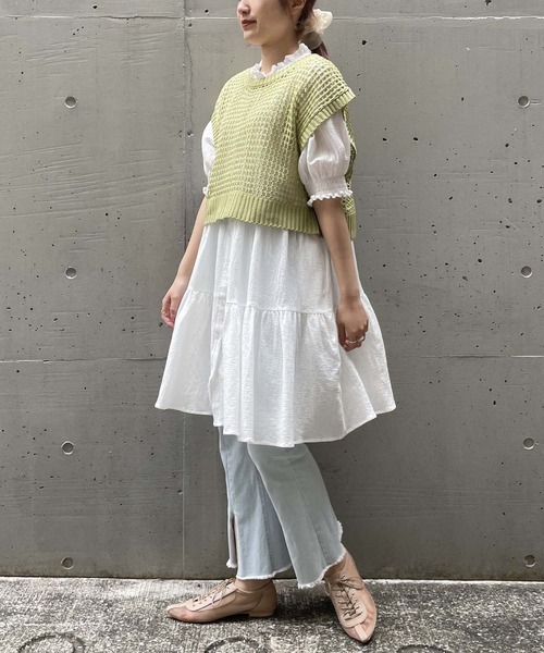 AS KNOW AS PINKY（アズノゥアズピンキー）の「楊柳ふりりティアードチュニック（チュニック・レディース・ブラック/オフホワイト・FREE）」の21枚目の写真