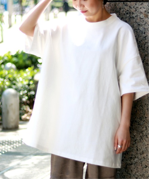 JOINT WORKS（ジョイントワークス）の「J-ヘビーオンスビッグTシャツ（Tシャツ/カットソー・レディース・ホワイト/ピンク/スミクロ・FREE）」の2枚目の写真